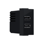 ^ MODYS ΠΡΙΖΑ ΤΡΟΦΟΔΟΣΙΑΣ USB 1 ΣΤ. 2xUSB ΜΑΥΡΗ ΜΑΤ  5VDC 2X1.2A IP20