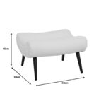 Σκαμπό - υποπόδιο Silla pakoworld μπουκλέ ύφασμα σε λευκή απόχρωση 68x58x40εκ - Image 6