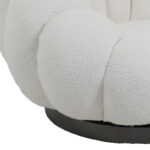 Πολυθρόνα περιστρεφόμενη Nester pakoworld μπουκλέ ύφασμα σε λευκό απόχρωση 98x97x69εκ - Image 3