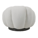 Πολυθρόνα περιστρεφόμενη Nester pakoworld μπουκλέ ύφασμα σε λευκό απόχρωση 98x97x69εκ - Image 5