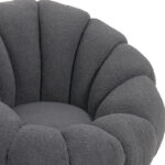 Πολυθρόνα περιστρεφόμενη Nester pakoworld μπουκλέ ύφασμα σε γκρι απόχρωση 98x97x69εκ - Image 3
