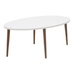 Τραπέζι σαλονιού Barton pakoworld λευκό-καφέ 90x45x40εκ - Image 2