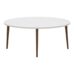 Τραπέζι σαλονιού Barton pakoworld λευκό-καφέ 90x45x40εκ - Image 3