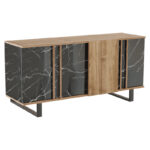 Μπουφές Amanda pakoworld καρυδί-μαύρο 160x40x78.5εκ - Image 2