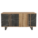 Μπουφές Amanda pakoworld καρυδί-μαύρο 160x40x78.5εκ - Image 4