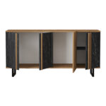 Μπουφές Amanda pakoworld καρυδί-μαύρο 160x40x78.5εκ - Image 5