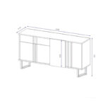 Μπουφές Amanda pakoworld καρυδί-μαύρο 160x40x78.5εκ - Image 6