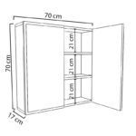 Ντουλάπι μπάνιου με καθρέπτη Poliana pakoworld λευκό 70x17x70εκ - Image 6