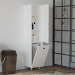 Ντουλάπα-στήλη μπάνιου Gingo pakoworld μελαμίνης λευκό 33x35x159εκ - Image 3