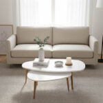 Τραπέζι σαλονιού Monty pakoworld 2 τεμ. σε απόχρωση λευκό-φυσικό 116x46x6εκ - Image 2