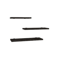 Ραφιέρα τοίχου Leila pakoworld σετ 3τεμ μελαμίνη σε ανθρακί απόχρωση