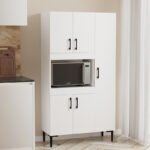 Ντουλάπια κουζίνας Defne pakoworld σε λευκή απόχρωση 89x37.5x160εκ - Image 2