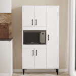 Ντουλάπια κουζίνας Defne pakoworld σε λευκή απόχρωση 89x37.5x160εκ - Image 4