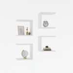 Ραφιέρα τοίχου Perari pakoworld 4τεμ.σε λευκή απόχρωση 30x19.6x30εκ