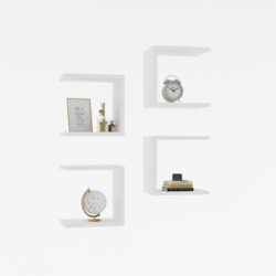 Ραφιέρα τοίχου Perari pakoworld 4τεμ.σε λευκή απόχρωση 30x19.6x30εκ