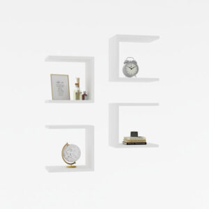 Ραφιέρα τοίχου Perari pakoworld 4τεμ.σε λευκή απόχρωση 30x19.6x30εκ