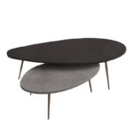 Τραπέζι σαλονιού Monty pakoworld 2 τεμ. σε απόχρωση σε μαύρο-γκρι απόχρωση 116x46x46εκ