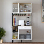 Ντουλάπια κουζίνας Lenner pakoworld λευκό-sonoma 90x45x184εκ - Image 2