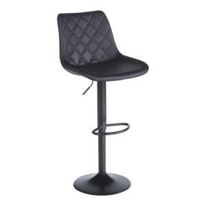 Σκαμπό μπαρ Libra pakoworld pu-μέταλλο σε μαύρη απόχρωση 49x55x115εκ