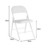 Καρέκλα Niro pakoworld πτυσσόμενη pu-μέταλλο σε λευκή απόχρωση 46x46x79εκ - Image 8