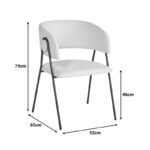 Πολυθρόνα Rachele I pakoworld ανθρακί ύφασμα-πόδι μαύρο μέταλλο 52x65x79εκ - Image 8