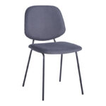 Καρέκλα Pietro I pakoworld ανθρακί ύφασμα-πόδι μαύρο μέταλλο 45x55x82.5εκ