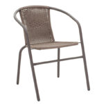 Τραπεζαρία Valor-Obbi σετ 5τεμ pakoworld pe καφέ-μέταλλο 110x60x70εκ - Image 3