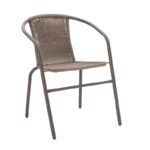 Tραπεζαρία Obbi-Watson pakoworld σετ 3τεμ καφέ μέταλλο-pe rattan 60x60x70εκ - Image 5