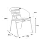 Πολυθρόνα Tade pakoworld μέταλλο σαμπανιζέ 54x58x73εκ - Image 2