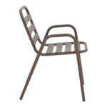 Πολυθρόνα Sussie pakoworld στοιβαζόμενη καφέ μέταλλο με φέτες αλουμινίου 45x62x76εκ - Image 4