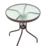 Τραπεζαρία Watson-Sussie pakoworld σετ 3τεμ μέταλλο καφέ-γυαλί Φ60x70εκ - Image 7