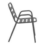 Τραπεζαρία Watson-Sussie pakoworld 3τεμ μέταλλο ανθρακί-γυαλί 70x70x70εκ - Image 4