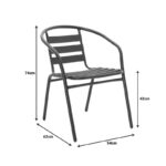 Τραπεζαρία Vergo-Tade pakoworld 3τεμ μαύρο μέταλλο Φ60x70εκ - Image 8