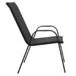 Τραπεζαρία Vergo-Calan pakoworld 3τεμ μαύρο μέταλλο Φ60x70εκ - Image 4