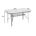 Τραπεζαρία Ensure-Calan pakoworld 5τεμ μέταλλο-γυαλί σε σαμπανιζέ απόχρωση 140x80x70εκ - Image 9