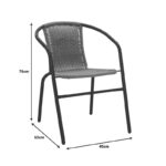 Τραπεζαρία Obbi-Ensure pakoworld 5τεμ μέταλλο-γυαλί σε μαύρη απόχρωση 140x80x70εκ - Image 8