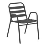 Τραπεζαρία Ensure-Sussie pakoworld σετ 5τεμ μέταλλο-γυαλί σε ανθρακί απόχρωση 140x80x70εκ - Image 2