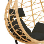 Κούνια Hudson pakoworld κρεμαστή μέταλλο μαύρο-pp φυσικό-μαξιλάρι μαύρο 109x119x195εκ - Image 6