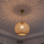 Φωτιστικό οροφής μονόφωτο Leshia pakoworld Ε27 καφέ Φ38x38εκ - Image 3