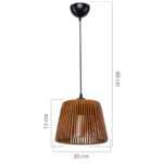 Φωτιστικό οροφής μονόφωτο PWL-1116 pakoworld Ε27 καφέ Φ20x15εκ - Image 4