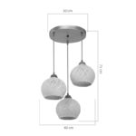 Φωτιστικό οροφής τρίφωτο PWL-1121 pakoworld Ε27 κρεμ-χρυσό Φ40x75εκ - Image 4