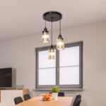 Φωτιστικό οροφής τρίφωτο PWL-1195 pakoworld Ε27 μαύρο-amber Φ30x80εκ - Image 2