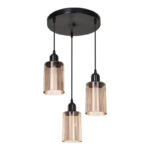 Φωτιστικό οροφής τρίφωτο PWL-1195 pakoworld Ε27 μαύρο-amber Φ30x80εκ