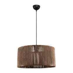 Φωτιστικό οροφής μονόφωτο Lambu pakoworld Ε27 σε καφέ απόχρωση Φ40x20εκ