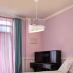 Φωτιστικό οροφής μονόφωτο Loopy pakoworld Ε27 μωβ-λευκό Φ30x18εκ - Image 2