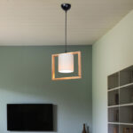 Φωτιστικό οροφής μονόφωτο Sereda pakoworld Ε27 σε καφέ-cream απόχρωση 28x14x27εκ - Image 2