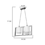 Φωτιστικό οροφής δίφωτο Sereda I pakoworld Ε14 σε καφέ-cream απόχρωση 54x14x27εκ - Image 4