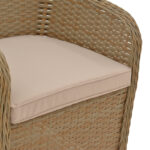 Πολυθρόνα κήπου Hadrian pakoworld rattan καφέ- textilene μπεζ 57x70x85εκ - Image 9