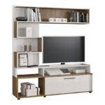 Σύνθετο σαλονιού Jasper pakoworld καρυδί-αντικέ λευκό 151.5x37.5x169.5εκ - Image 2