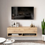 Έπιπλο τηλεόρασης επιτοίχιο Roscoe pakoworld oak 100x31,5x29,5εκ - Image 4